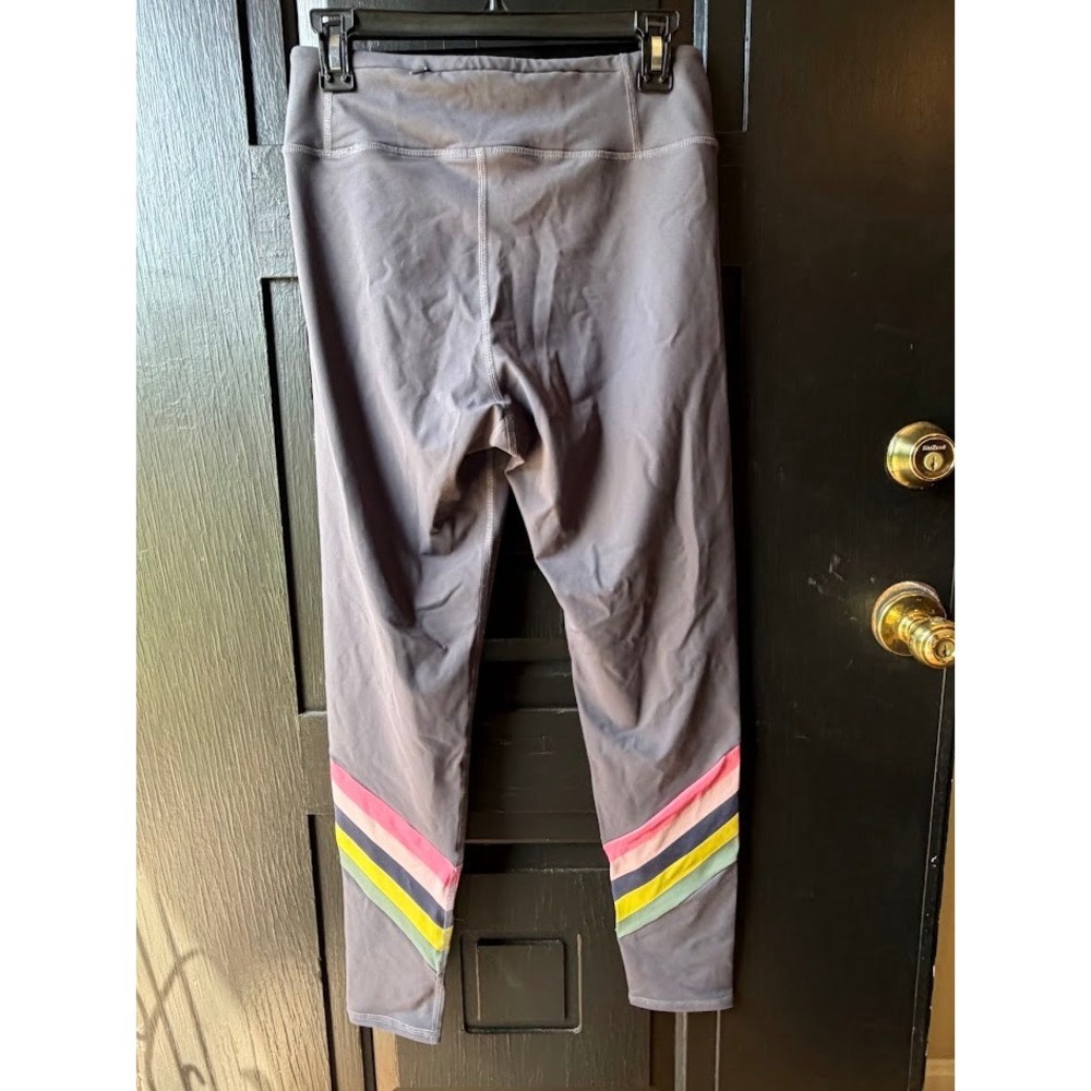 Boden Women Jessica Active Leggings Grey Rainbow Stripe Active  Size US 10 New - Picture 7 of 13